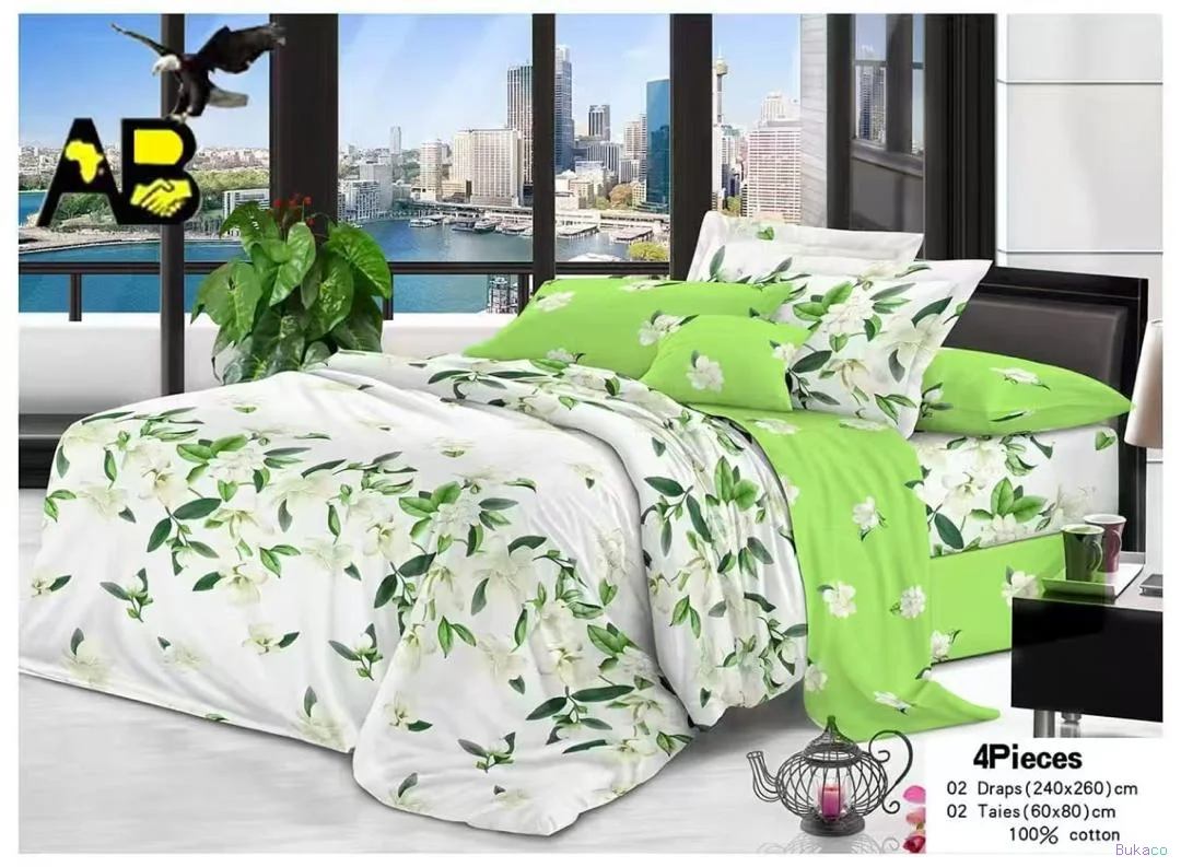 02 draps 2 taie  100 pourcent coton