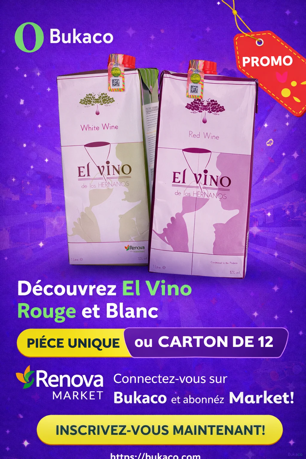 Carton de Vin El Vino Rouge et Blanc à prix cassé – Livraison rapide à Bafoussam et l'Ouest-Cameroun chez Renova
