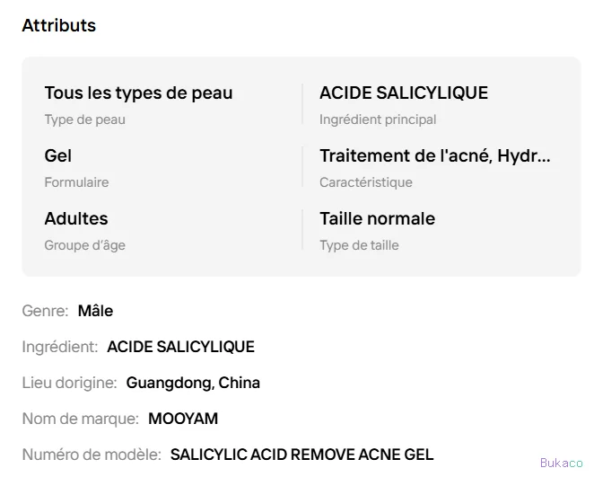 Gel Anti-Acné MOOYAM Acide Salicylique Salvia Miltiorrhiza, Élimination de l'Acné, Dissolution des Impuretés, Désincrustation Profonde des Pores, Nettoyage en Profondeur, 20g - 3