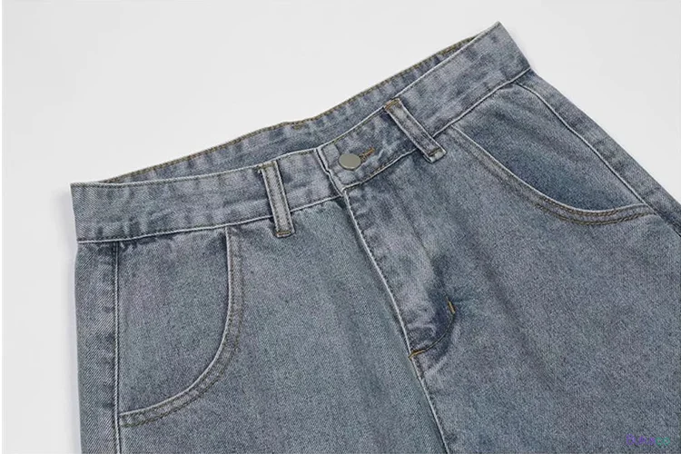 Jean Boyfriend Hip Hop Brodé, Ample et Large, en Denim, pour Homme, Style Streetwear - 2