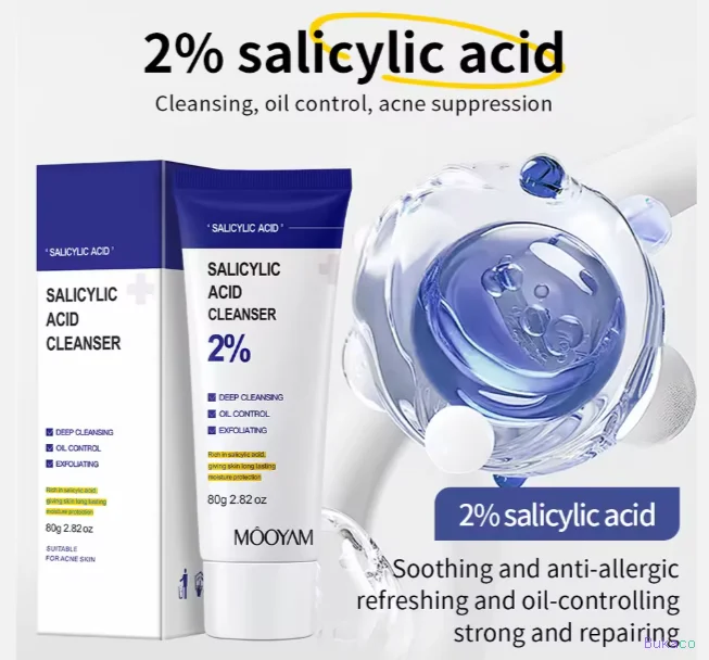 Nettoyant Visage à l'Acide Salicylique Anti-Acné Contrôle du Sébum Éclaircissant Exfoliant Nettoyage Profond Soin de la Peau MOOYAM - 3