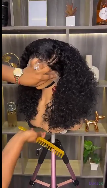 Perruque frontale en dentelle HD bouclée Pixie Birmane, cheveux humains bruts originaux, perruques sans colle bouclées crépues en dentelle HD, perruques frontales en dentelle de cheveux humains