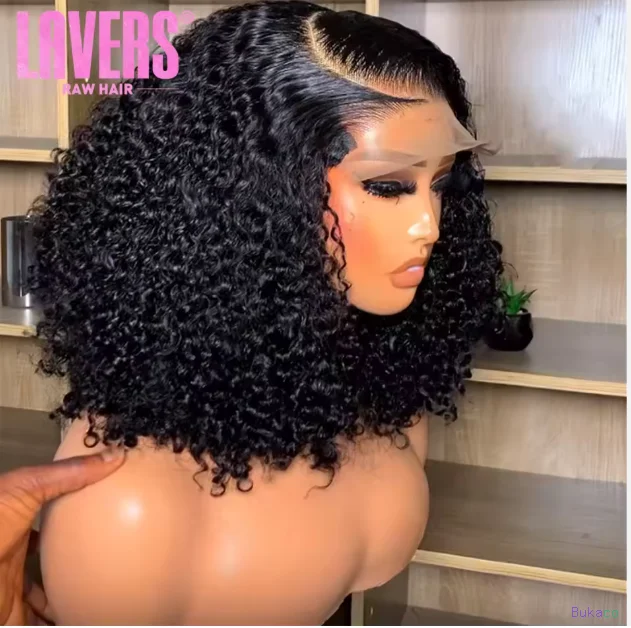 Perruque frontale en dentelle HD bouclée Pixie Birmane, cheveux humains bruts originaux, perruques sans colle bouclées crépues en dentelle HD, perruques frontales en dentelle de cheveux humains - 4