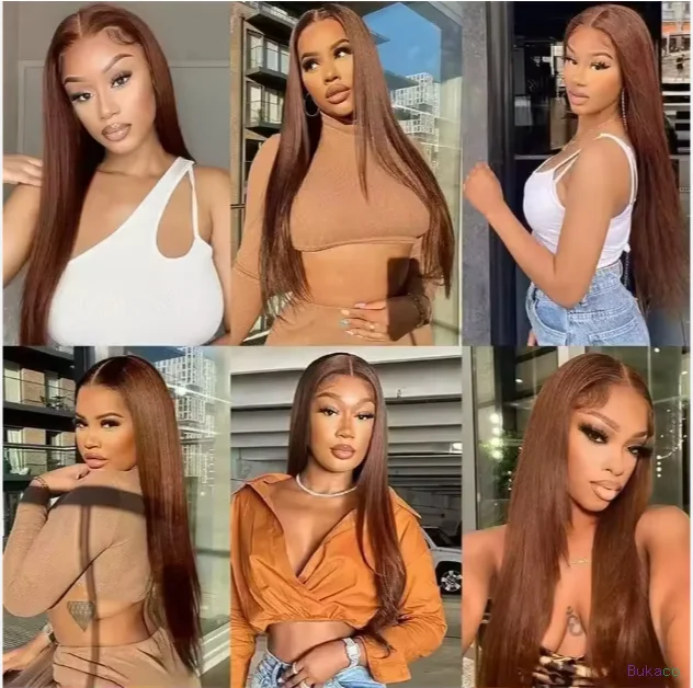 Perruque Lace Front 12A en Cheveux Humains Bruts Brun Foncé Lisses et Soyeux, Qualité Remy Vierge, Sans Colle, Vente en Gros, Fournisseur Populaire, Livraison Directe - 2