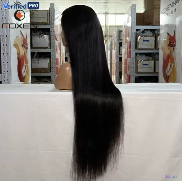Perruques Sans Colle Foxen Pro Factory en Cheveux Humains 13x6 Perruque Lace Front Transparente HD Complète en Cheveux Humains Naturels pour Femmes Noires - 4
