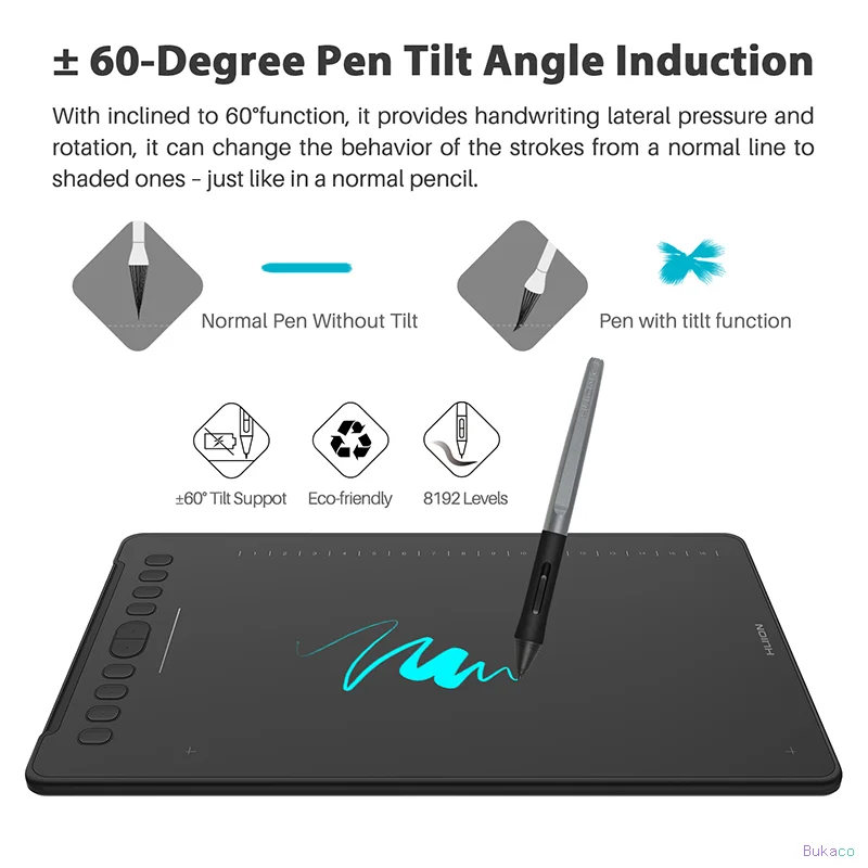 Tablette graphique numérique HUION H1161 11 pouces avec 8192 niveaux de pression pour l'écriture et le dessin - 3