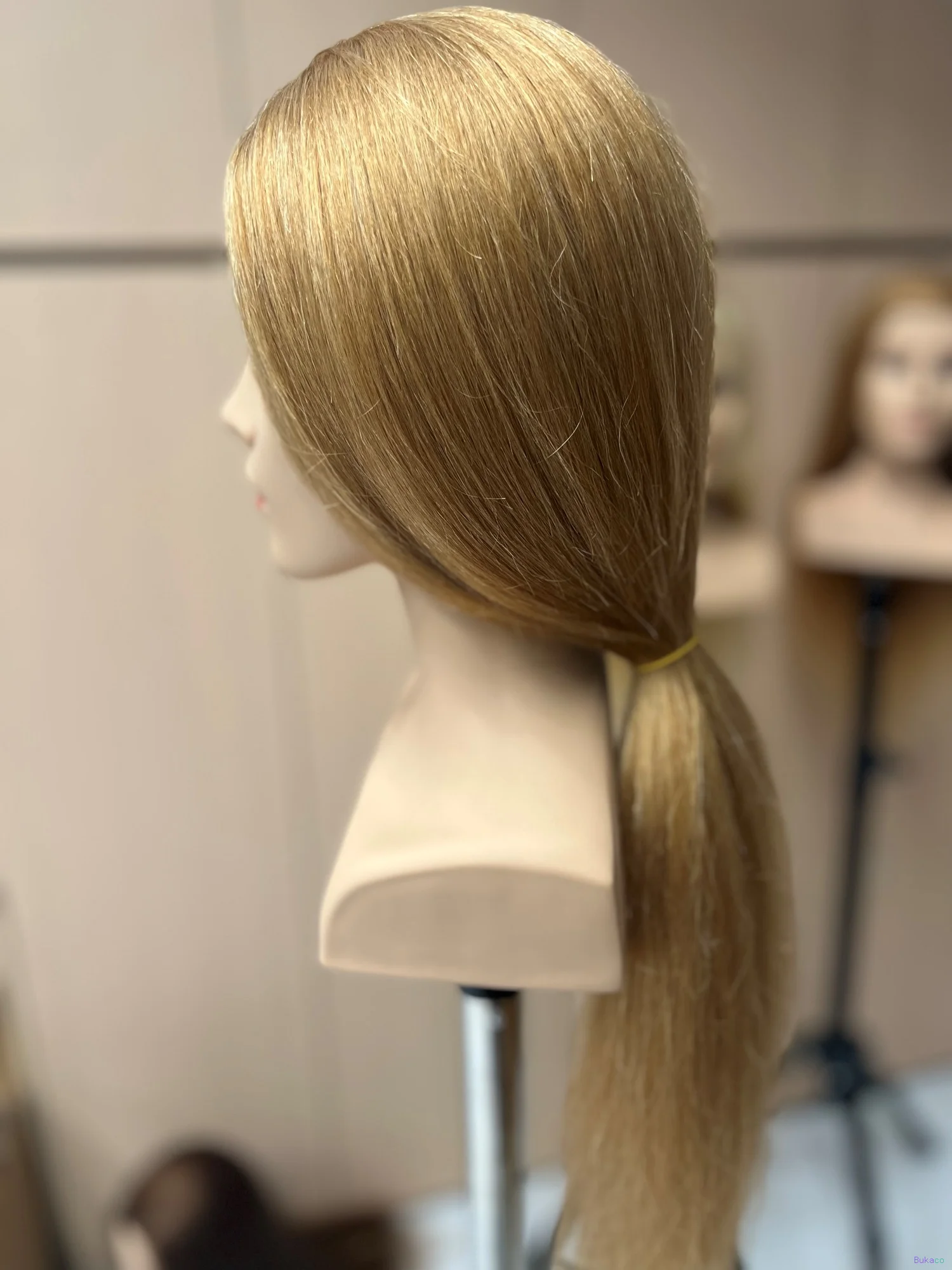 Tête à Coiffer de Mannequin Cheveux Humains Très Longs avec Épaule, Tête de Poupée de Formation en Cosmétologie et Coiffure pour Mariée