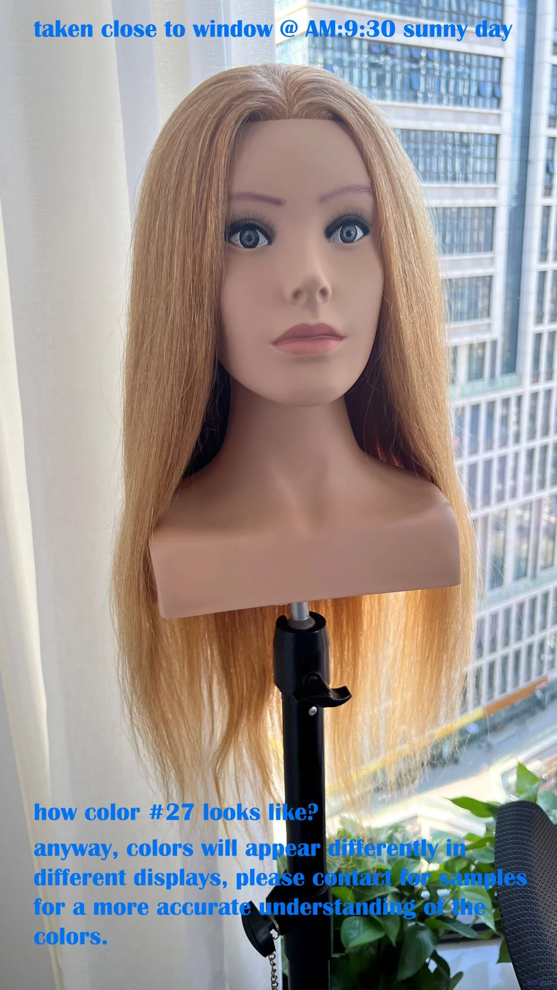 Tête à Coiffer de Mannequin Cheveux Humains Très Longs avec Épaule, Tête de Poupée de Formation en Cosmétologie et Coiffure pour Mariée - 2